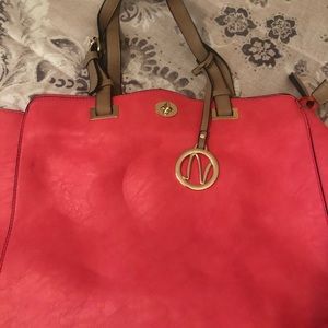 Large coral purse